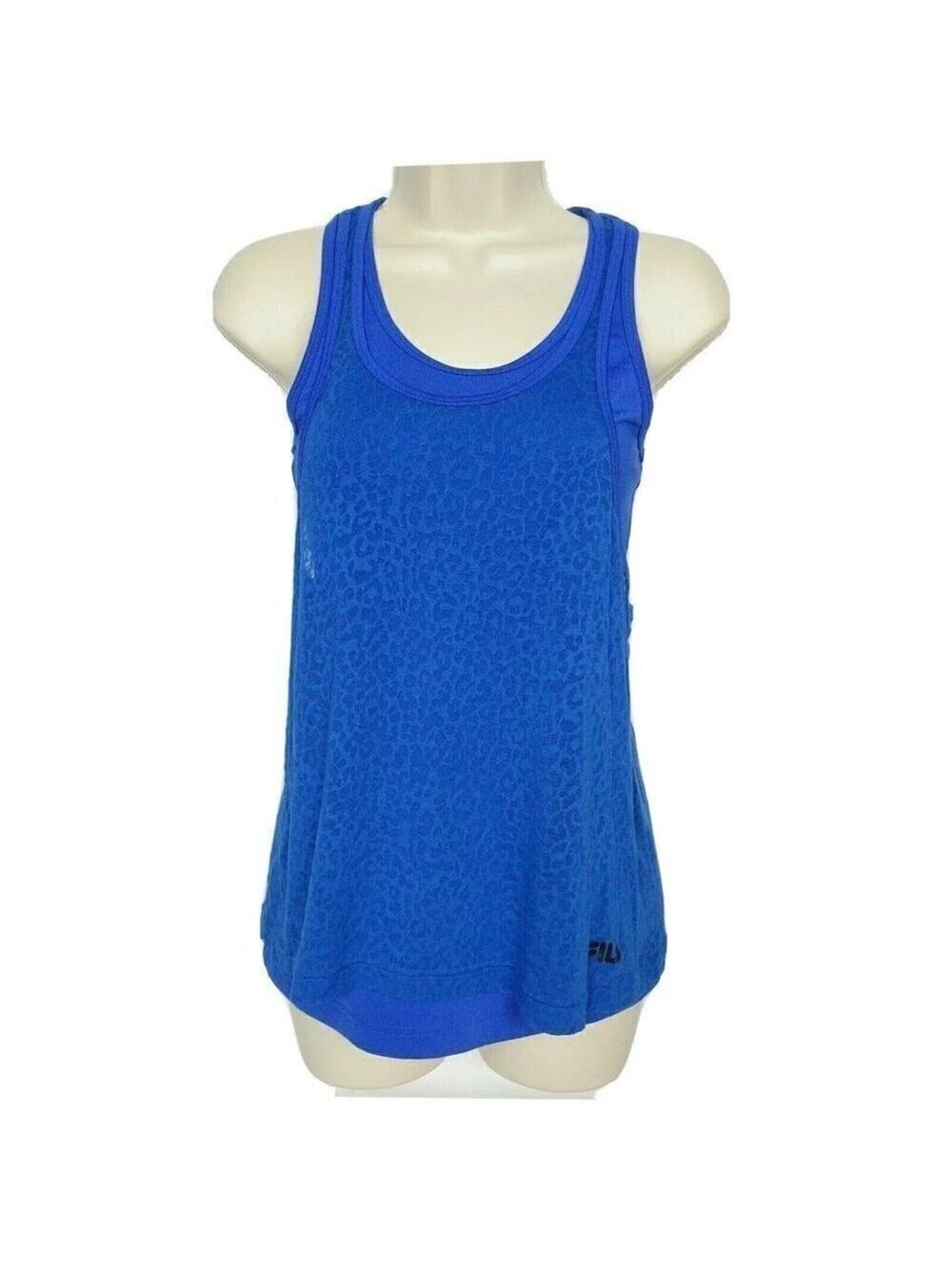 FILA Blue Leopard Racerback Tank Top XS
